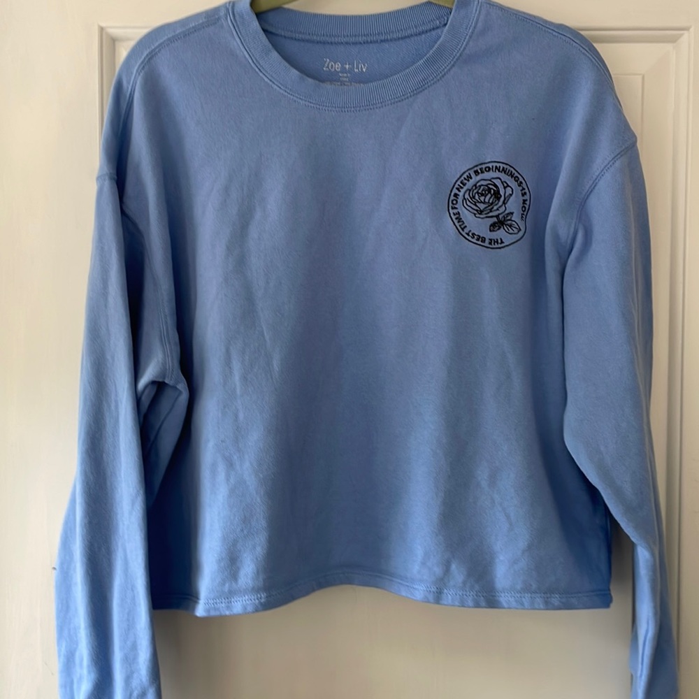 Zoe & Liv ladies blue sweatshirt